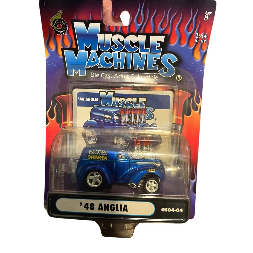 Muscle Machines 1948 Anglia Bone Shaker 1:64 Diecast Car Blue New